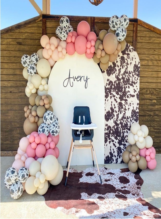 Vztipki Dusty Pink Cow Balloon Arch Garland Kit - Dusty Pink, Light Pink, Brown, Sand White and Cow Print Balloons for Baby Shower, Birthday, Farm, Western, and Cowboy Theme Party Decoration - Image 1